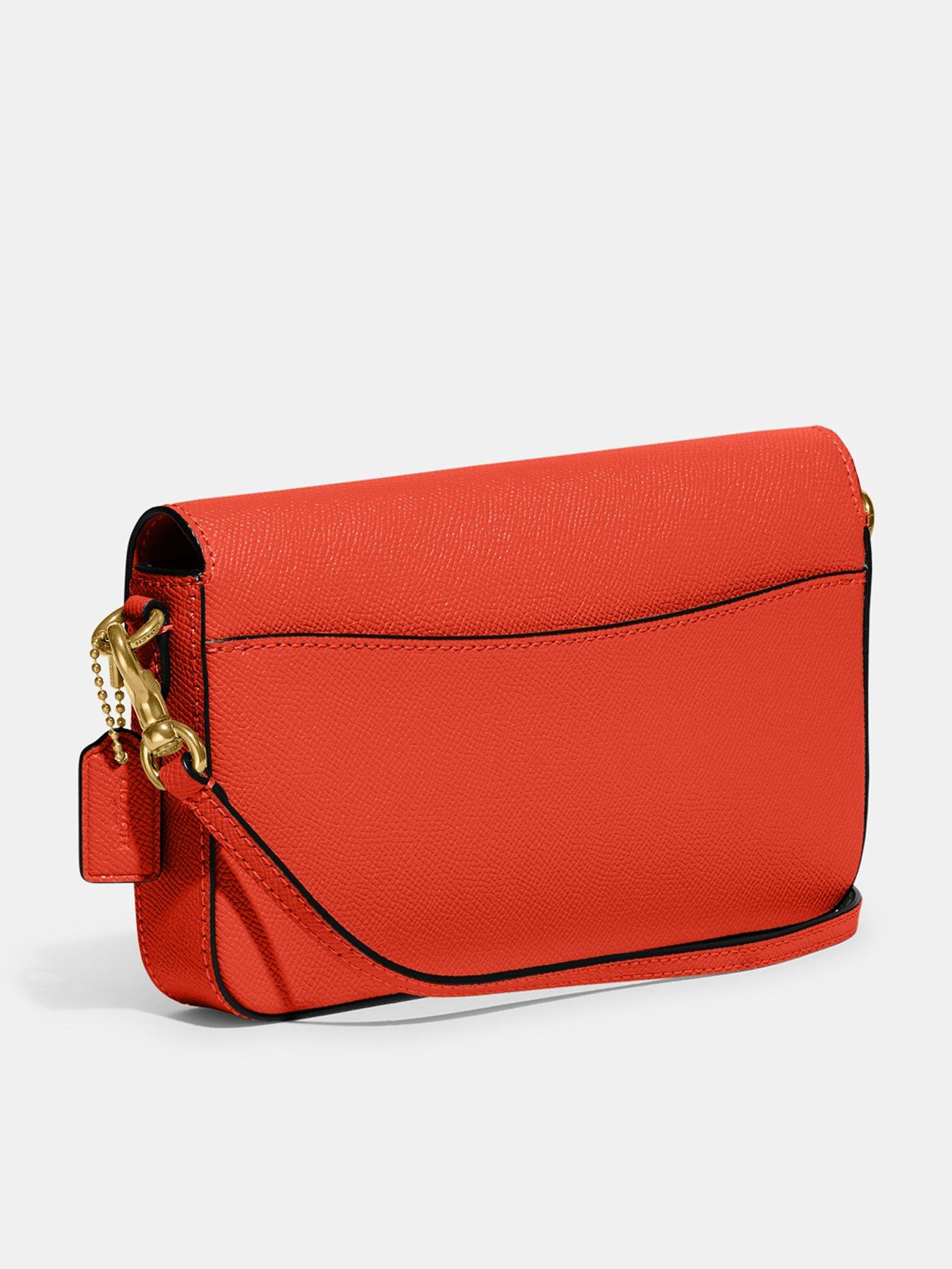 Wyn Tonal C Crossgrain Leather Cross body Bag Sun Orange