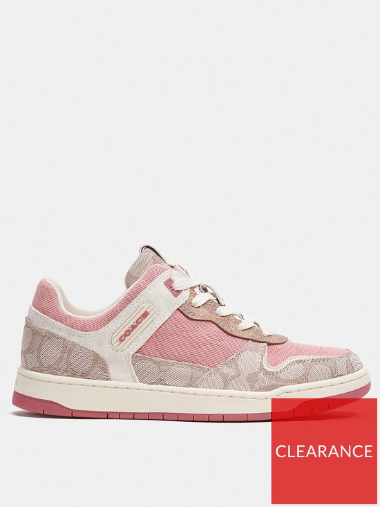 front image of coach-lowline-multi-sig-trainer--pink