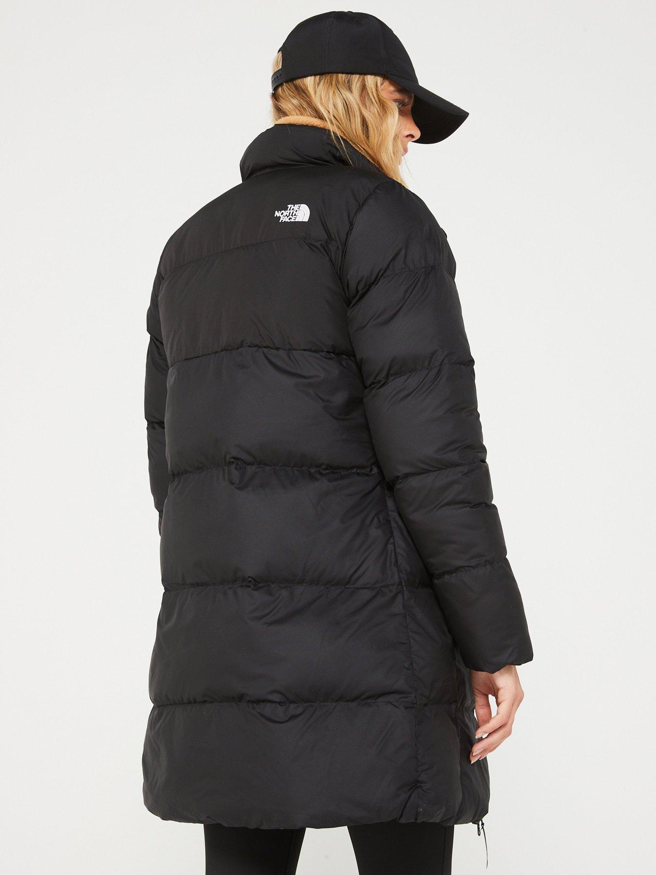 Womens long black shop north face jacket