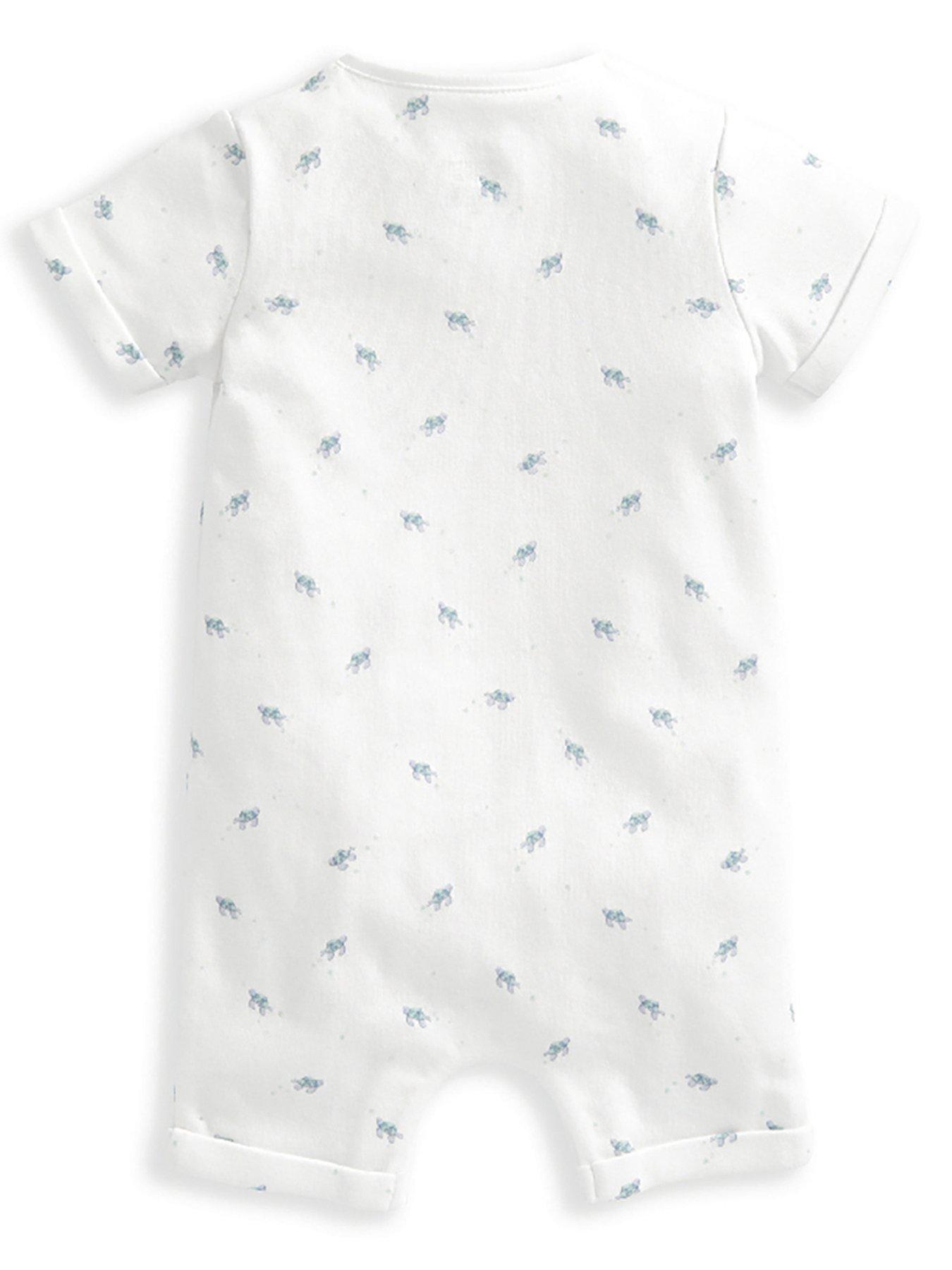 Mamas & Papas Baby Boys Turtle Shortie Romper White very.co.uk