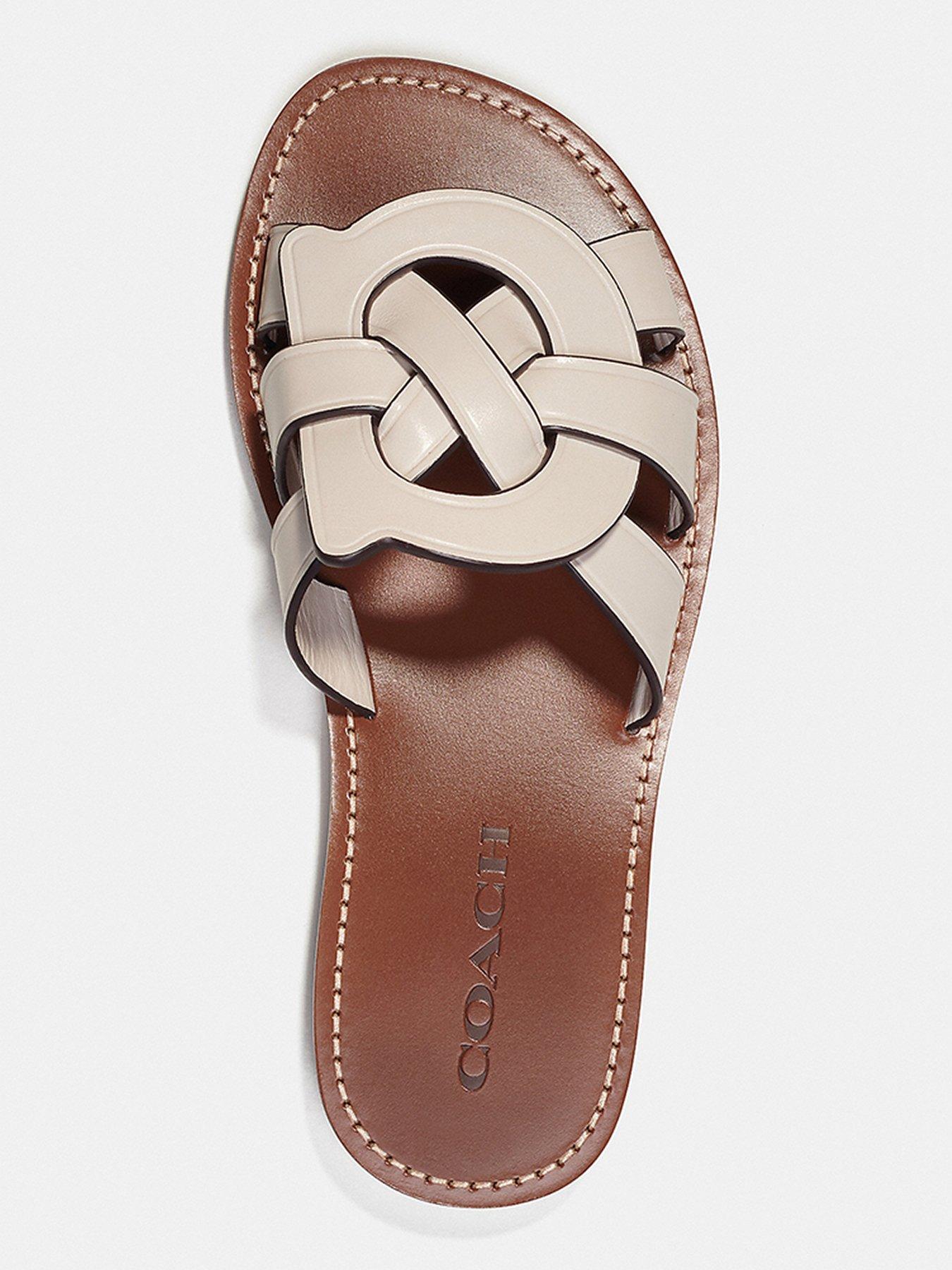 Coach leather best sale flip flops