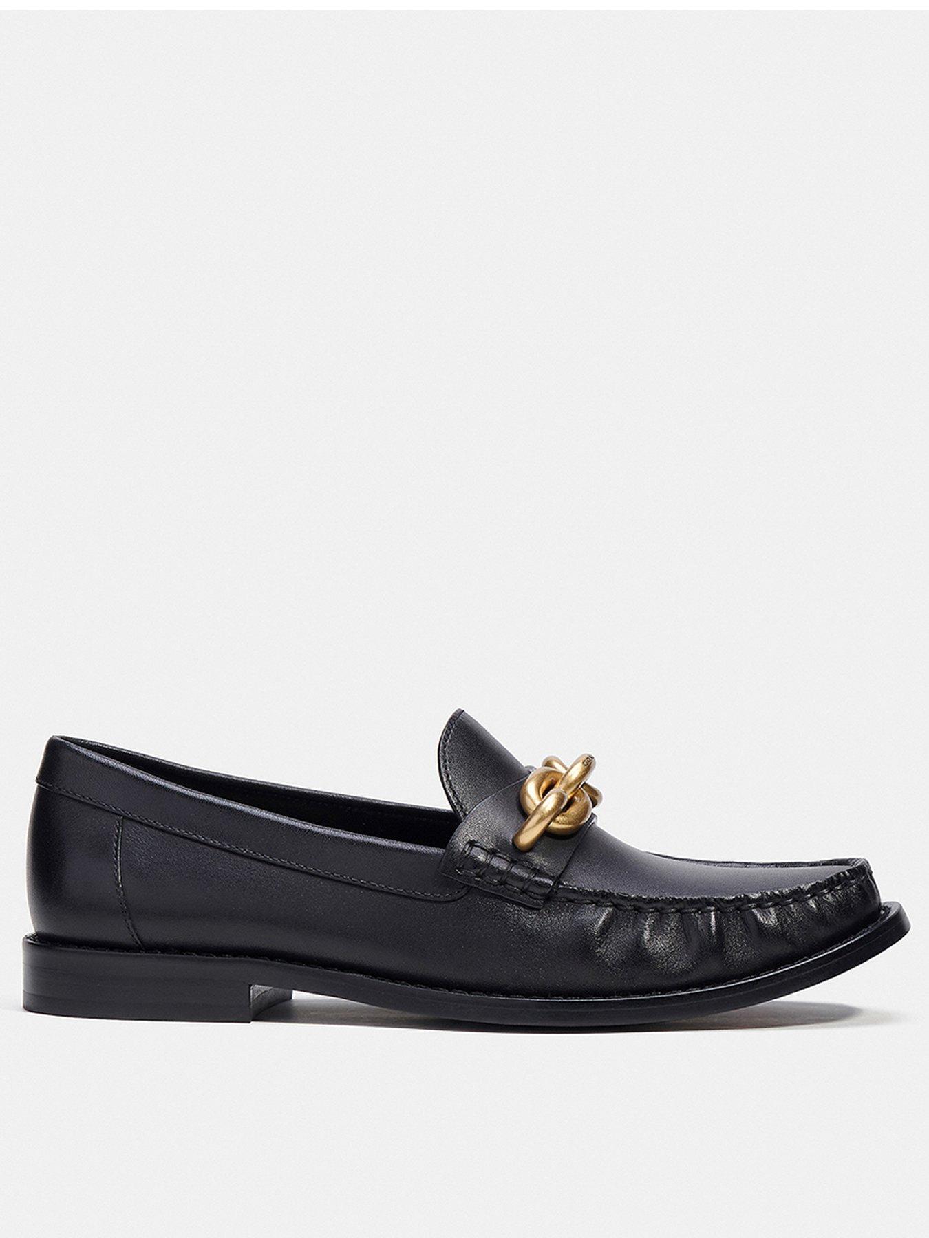 COACH Jess Leather Loafer Black gold Very