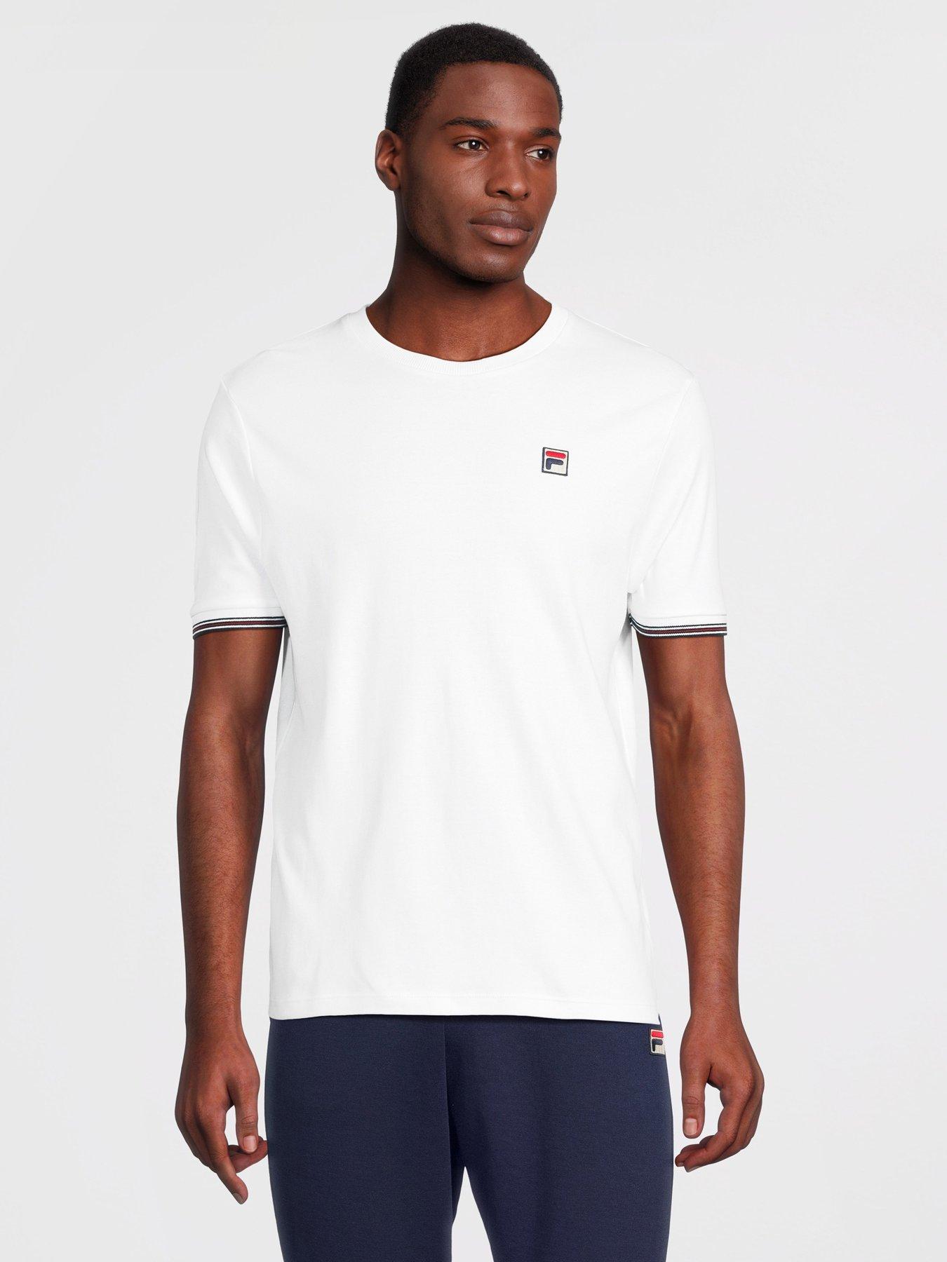 Fila Caleb Essential Tee With Taping Cuffs - White | very.co.uk