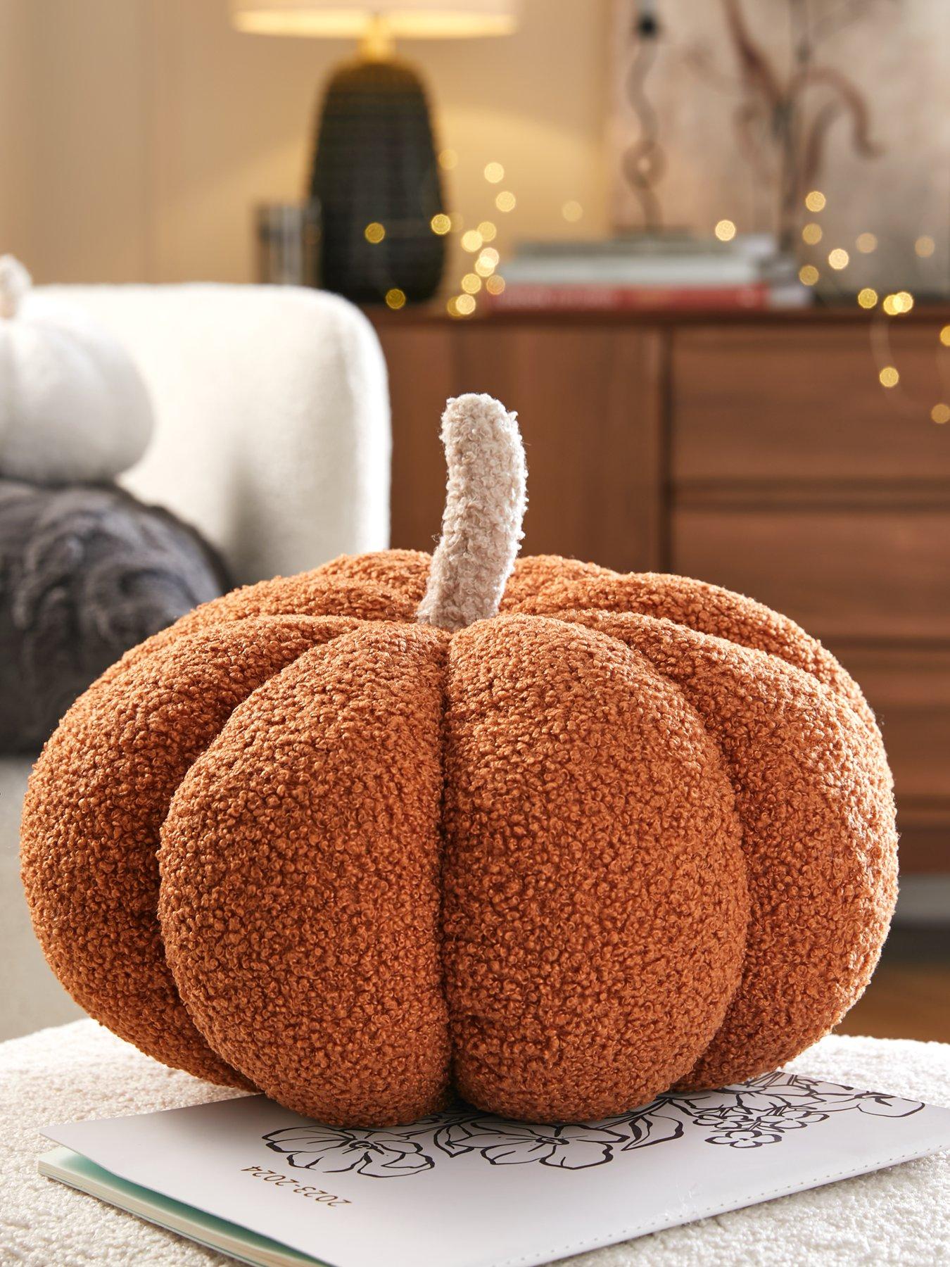 Product photograph of Very Home Pumpkin Fleece Cushion Medium - Orange from very.co.uk