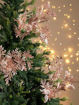 Product photograph of Very Home Rose Gold Fern Set Of 3 Christmas Tree Picks from very.co.uk