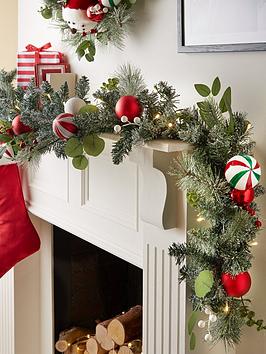 Product photograph of Very Home Candy Cane Garland Ndash 6 Foot from very.co.uk