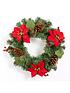  image of everyday-poinsettia-pre-lit-christmas-wreath-red