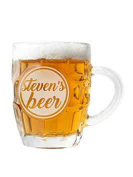 Product photograph of Treat Republic Personalised Statement Dimpled Beer Glass from very.co.uk