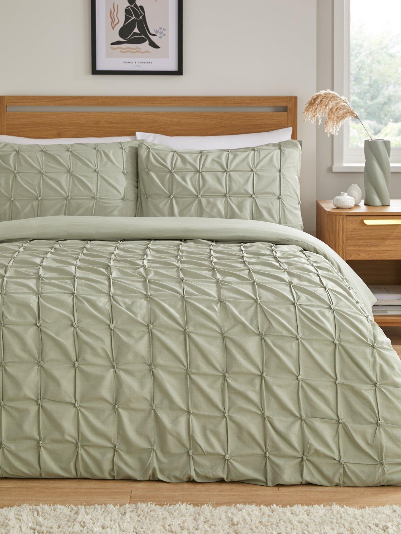 Image 1 of 6 of The Very Collection Pleated Duvet Cover&nbsp;Set - Green