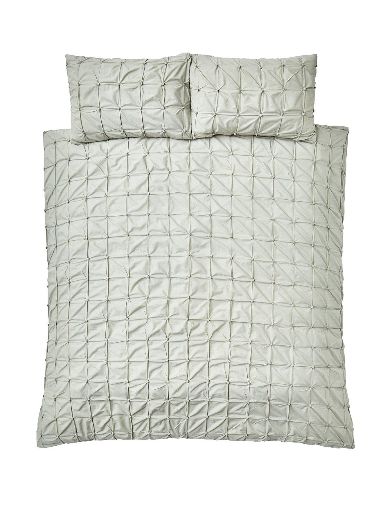 Very Home Pleated Duvet Cover Set Green very.co.uk