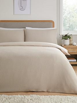 Product photograph of Very Home Waffle Duvet Cover Set - Natural from very.co.uk