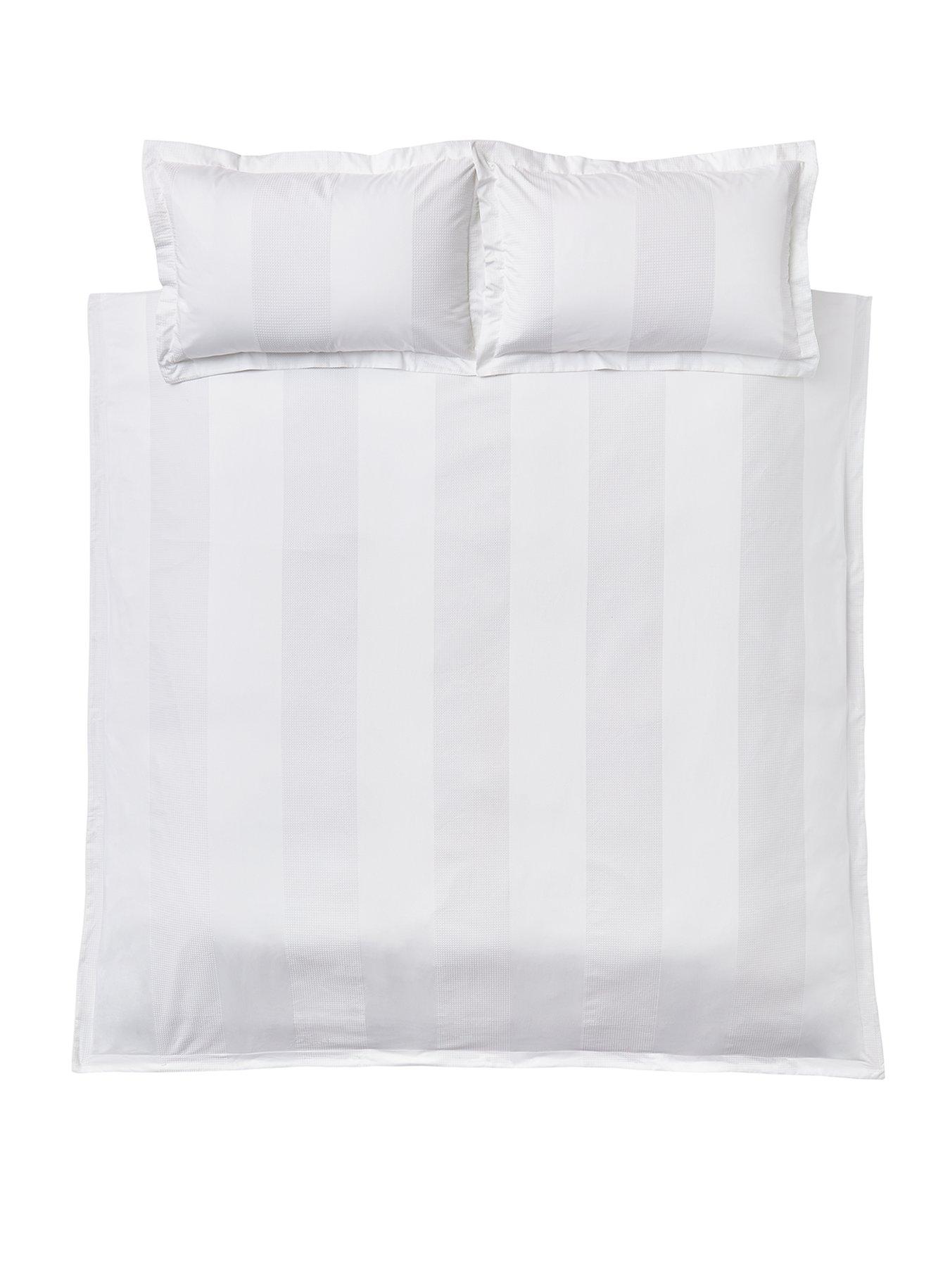 Image 2 of 5 of The Very Collection Waffle Stripe Duvet Cover Set - White