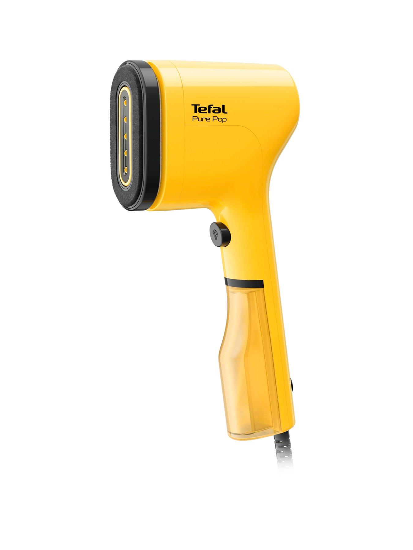 Product photograph of Tefal Pure Pop Clothes Steamer - Yellow from very.co.uk