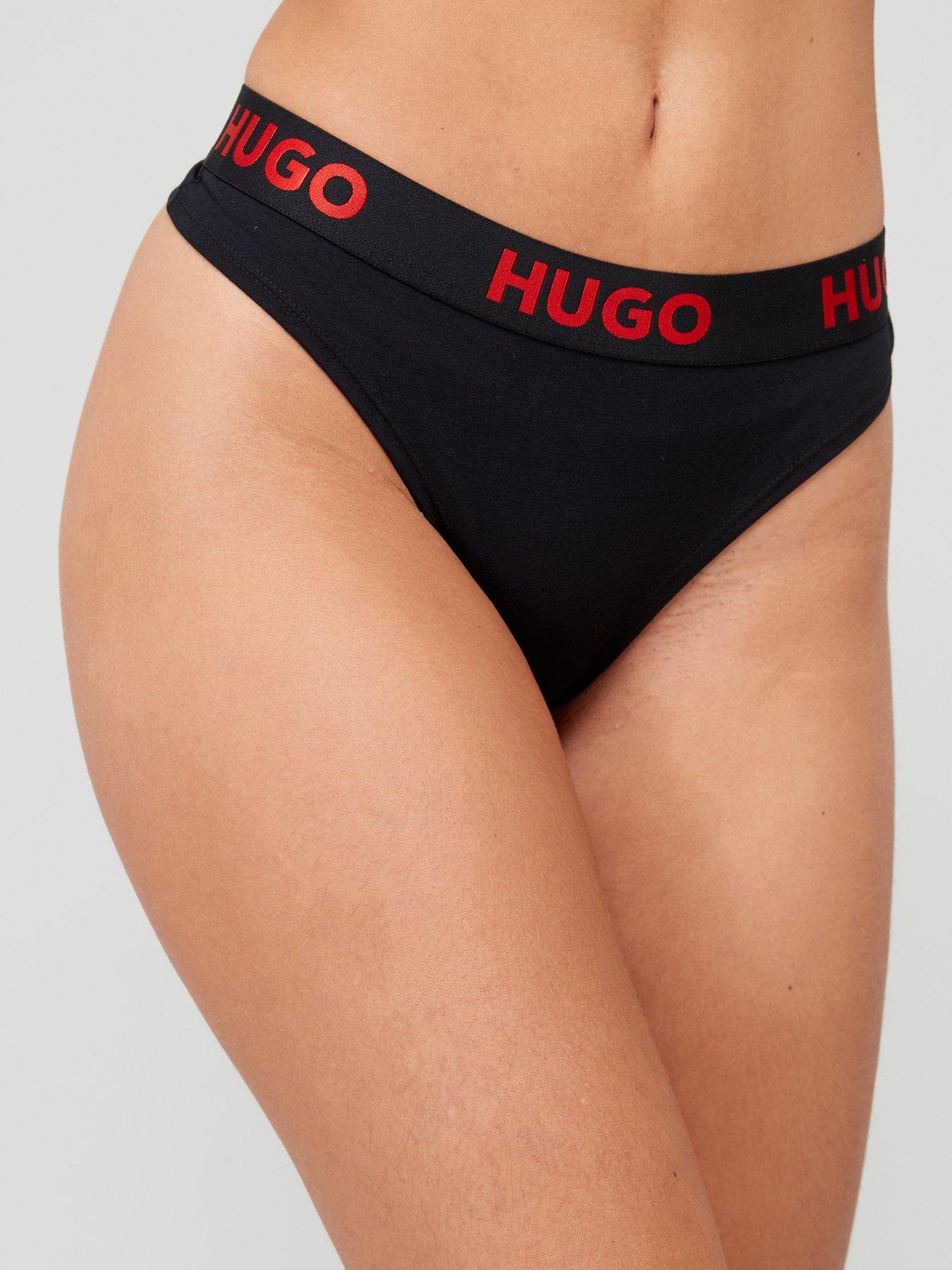Image 1 of 6 of HUGO Sporty Logo Thong - Black
