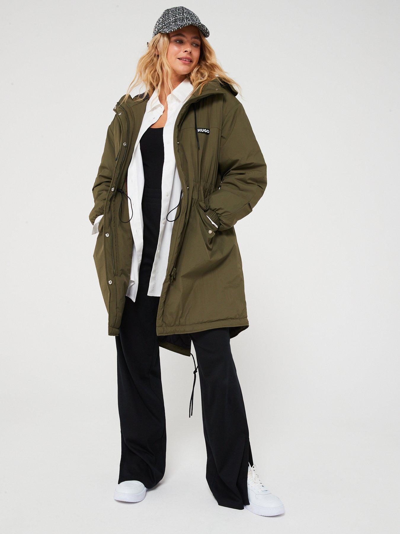 Dark green parka womens hotsell