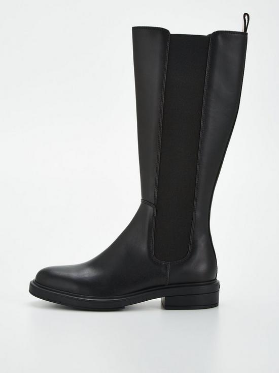BOSS Vanity Knee High Leather Boot - Black | very.co.uk