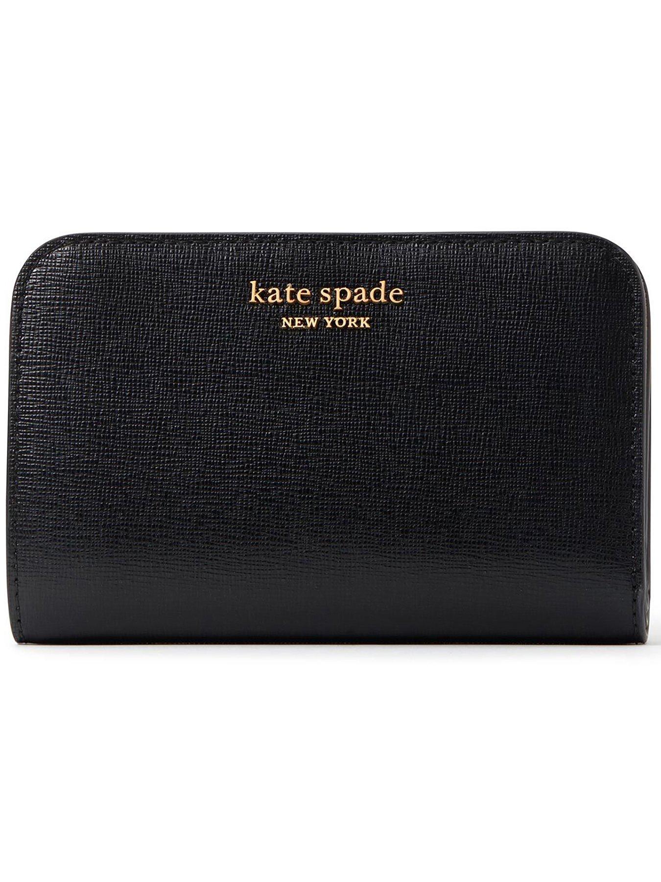 Kate Spade New York Morgan Saffiano Leather Compact Wallet - Black ...