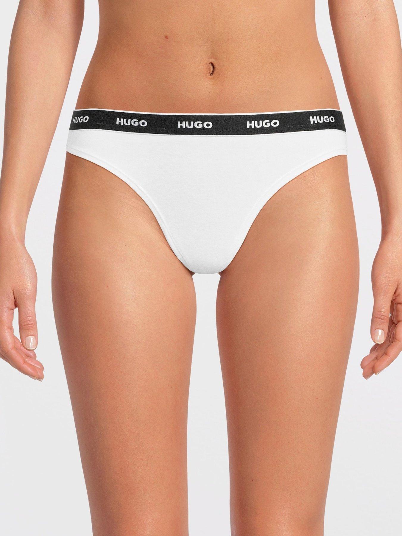 undefined Cotton Logo Thong - White