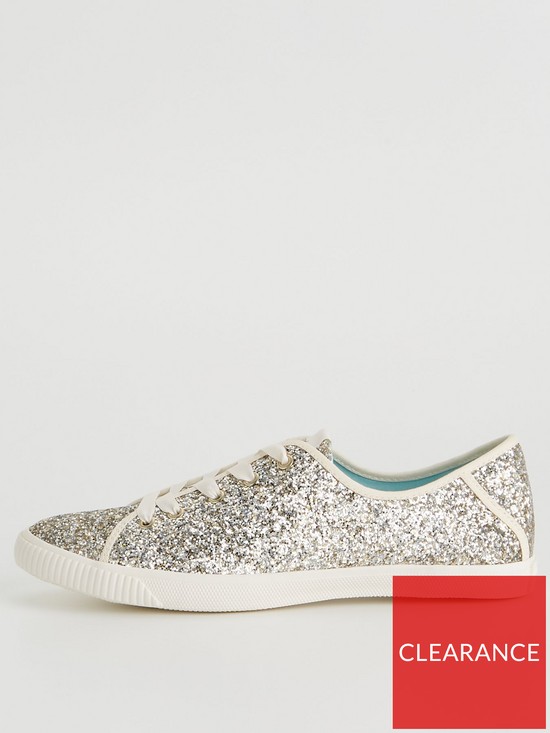 front image of kate-spade-new-york-trista-glitter-sneakers-silvergold