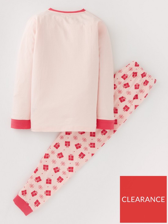 back image of disney-princess-long-sleeve-christmas-pyjamas-pink