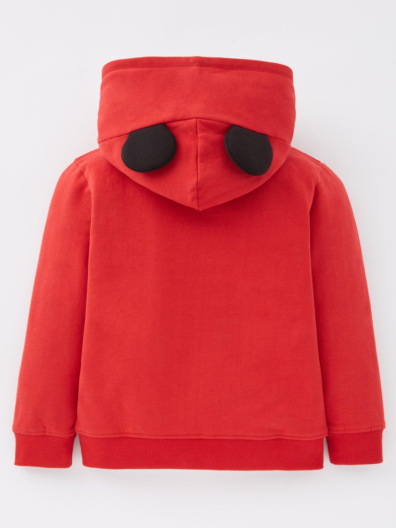 Mickey Mouse Boys Foil Print Hoodie Red Very