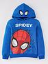  image of spiderman-foil-print-hoodie-blue