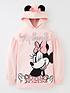  image of minnie-mouse-glitter-print-hood-detail-hoodie-pink