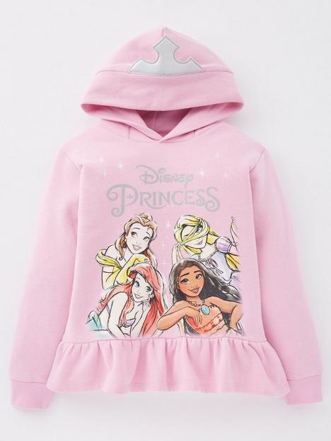 disney-princess-glitter-print-hood-detail-hoodie-pink