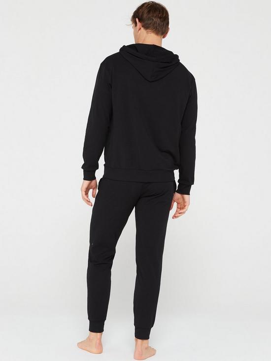 stillFront image of hugo-bodywear-linked-lightweight-long-pyjama-black