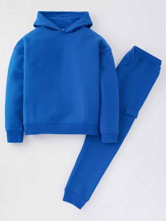 front image of everyday-boys-hoodie-amp-jogger-set-blue