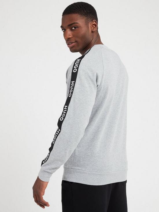 stillFront image of hugo-sporty-tape-logo-lounge-sweatshirt-medium-grey