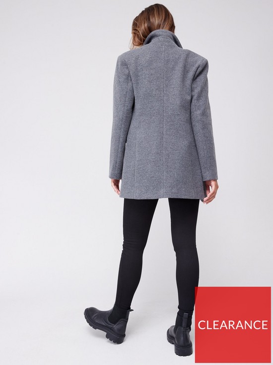 stillFront image of v-by-very-longline-blazer-coat-with-shoulder-pad-grey