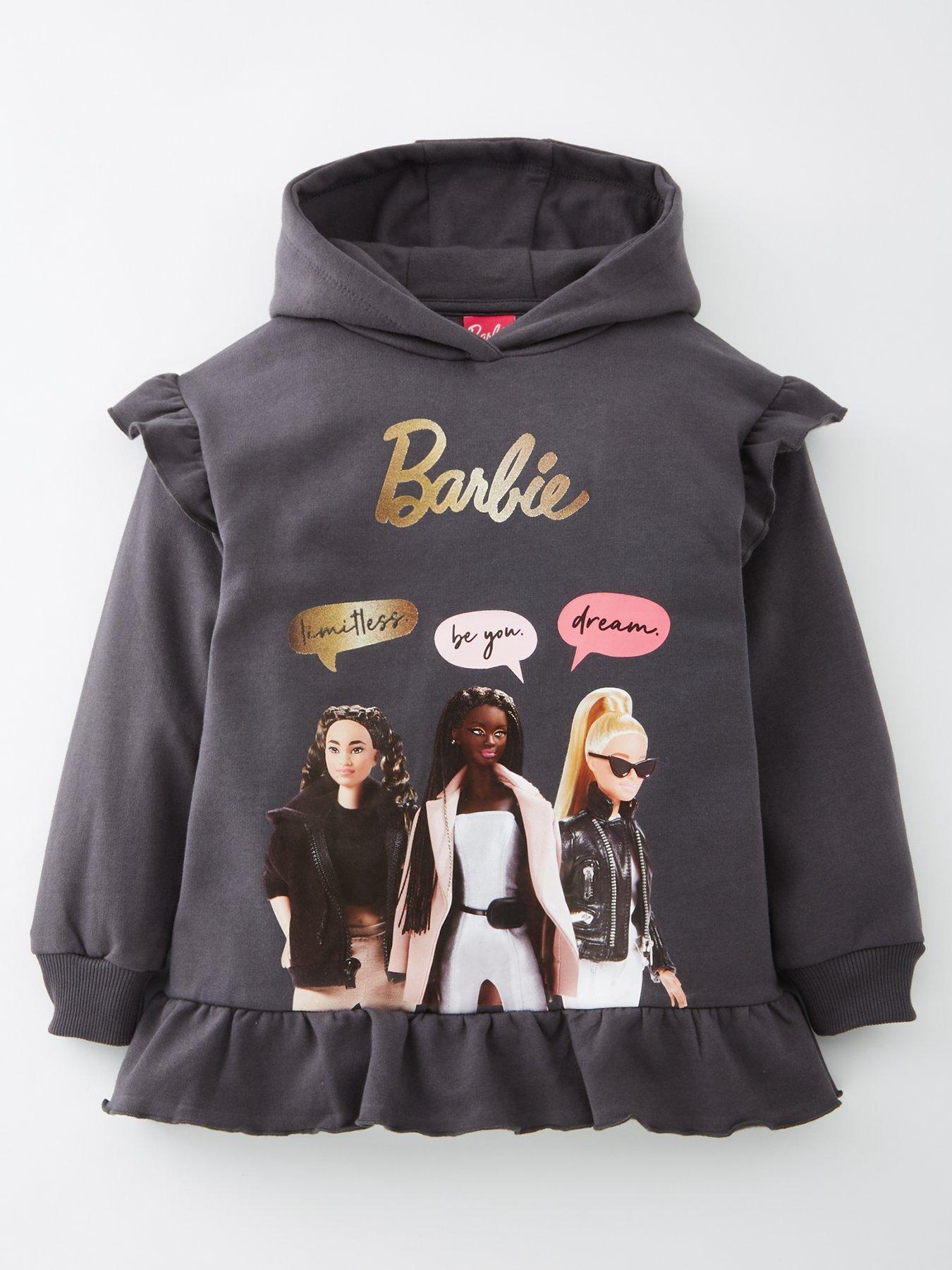 Barbie Foil Print Frill Hoodie - Black | very.co.uk