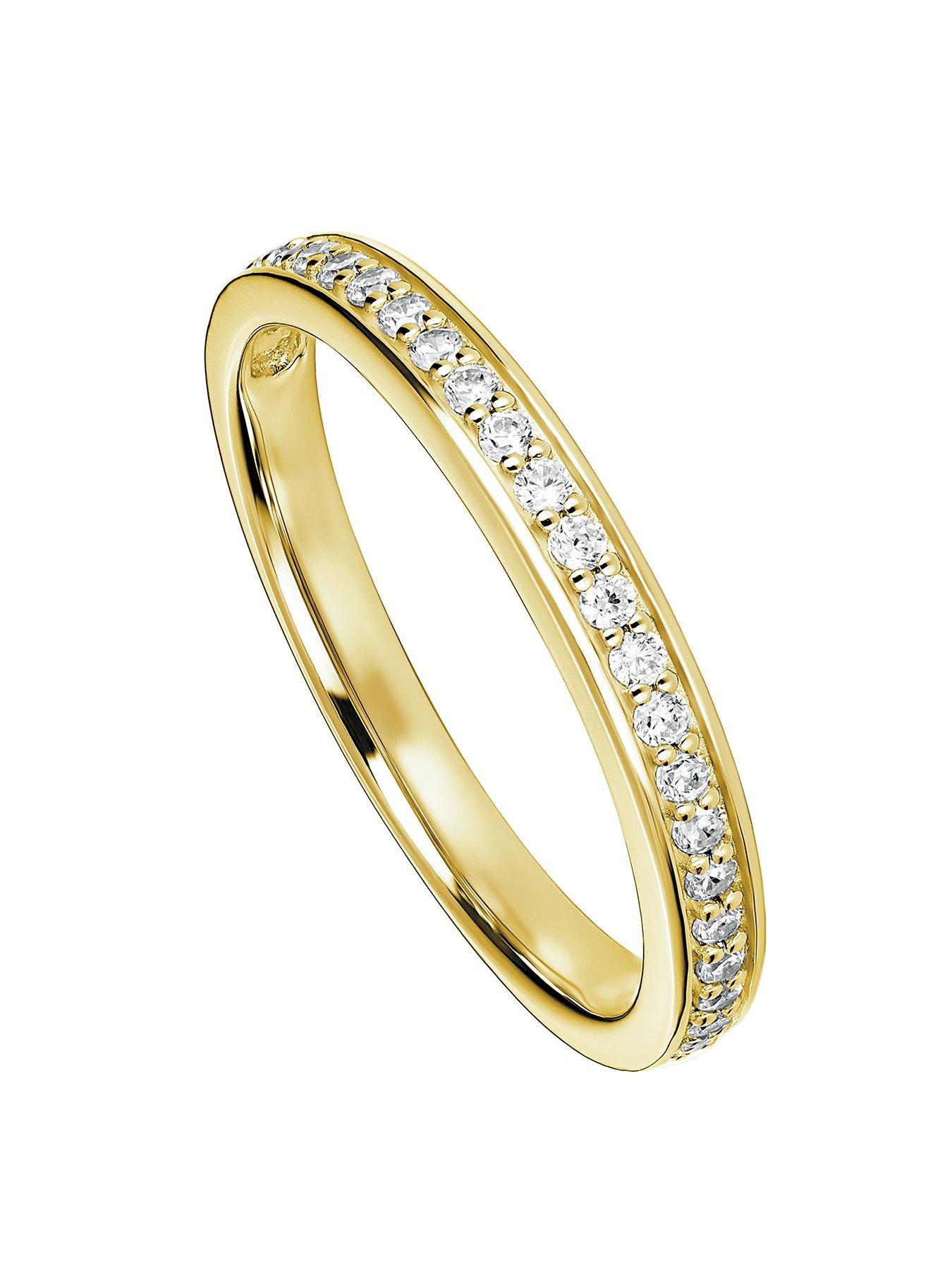 Product photograph of Created Brilliance Hallie 9ct Yellow Gold 0 25ct Lab Grown Diamond Wedding Ring from very.co.uk