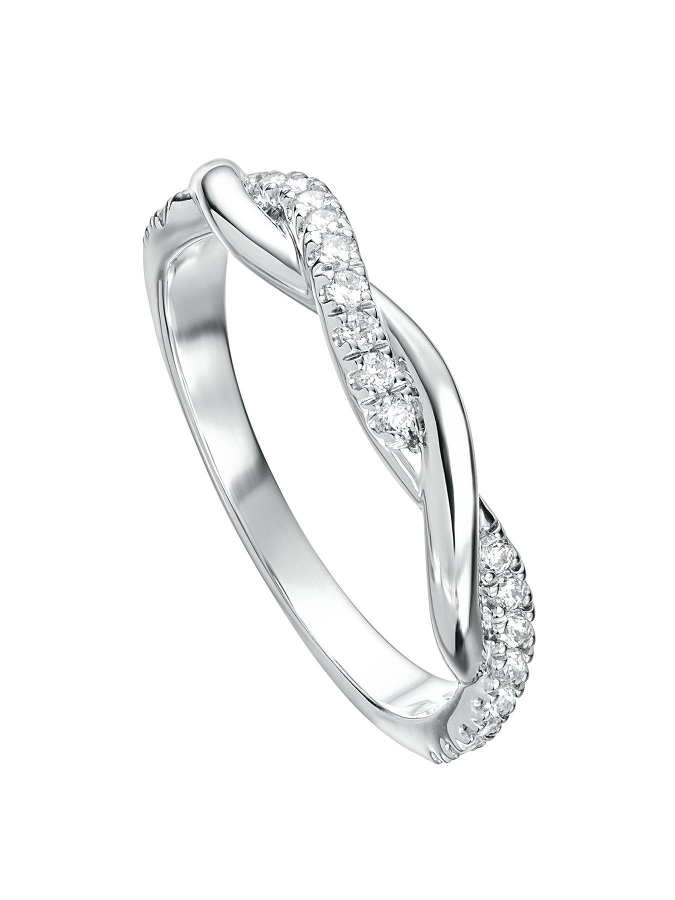 Product photograph of Created Brilliance Erin 9ct White Gold Lab Grown Diamond Twist Eternity Ring from very.co.uk