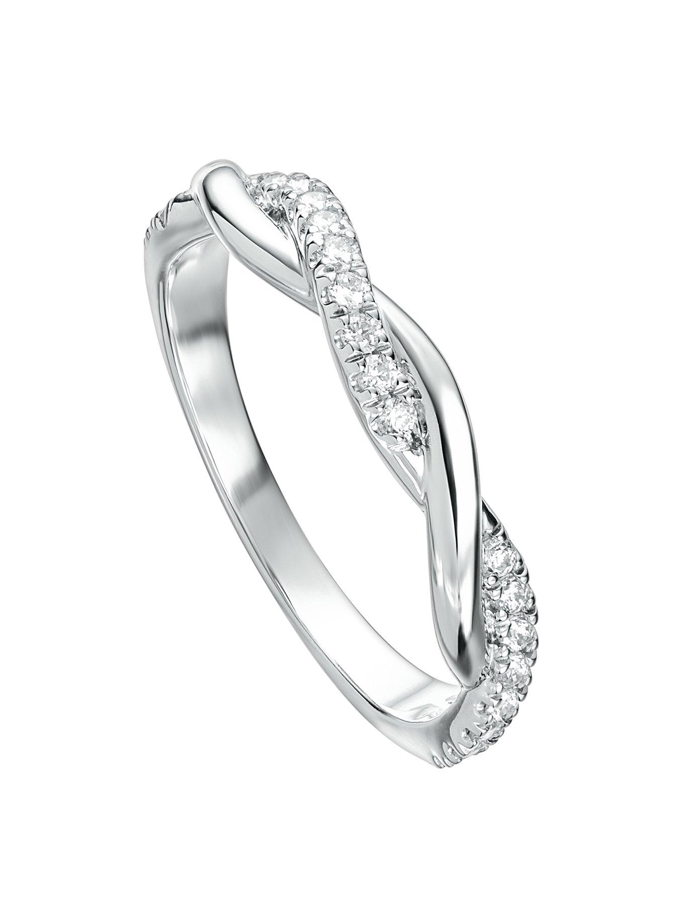 undefined Erin 9ct White Gold Lab Grown Diamond Twist Eternity Ring