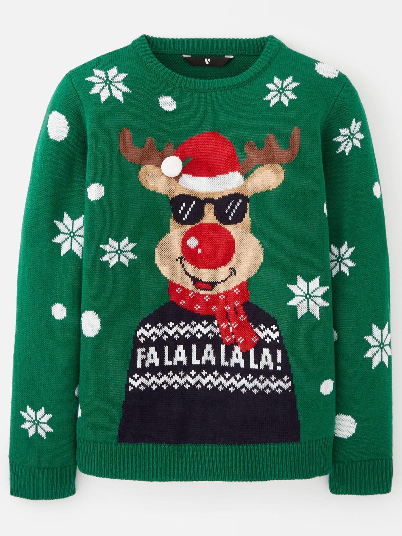 Boys Rudolph Christmas Jumper with Lights and Music Multi