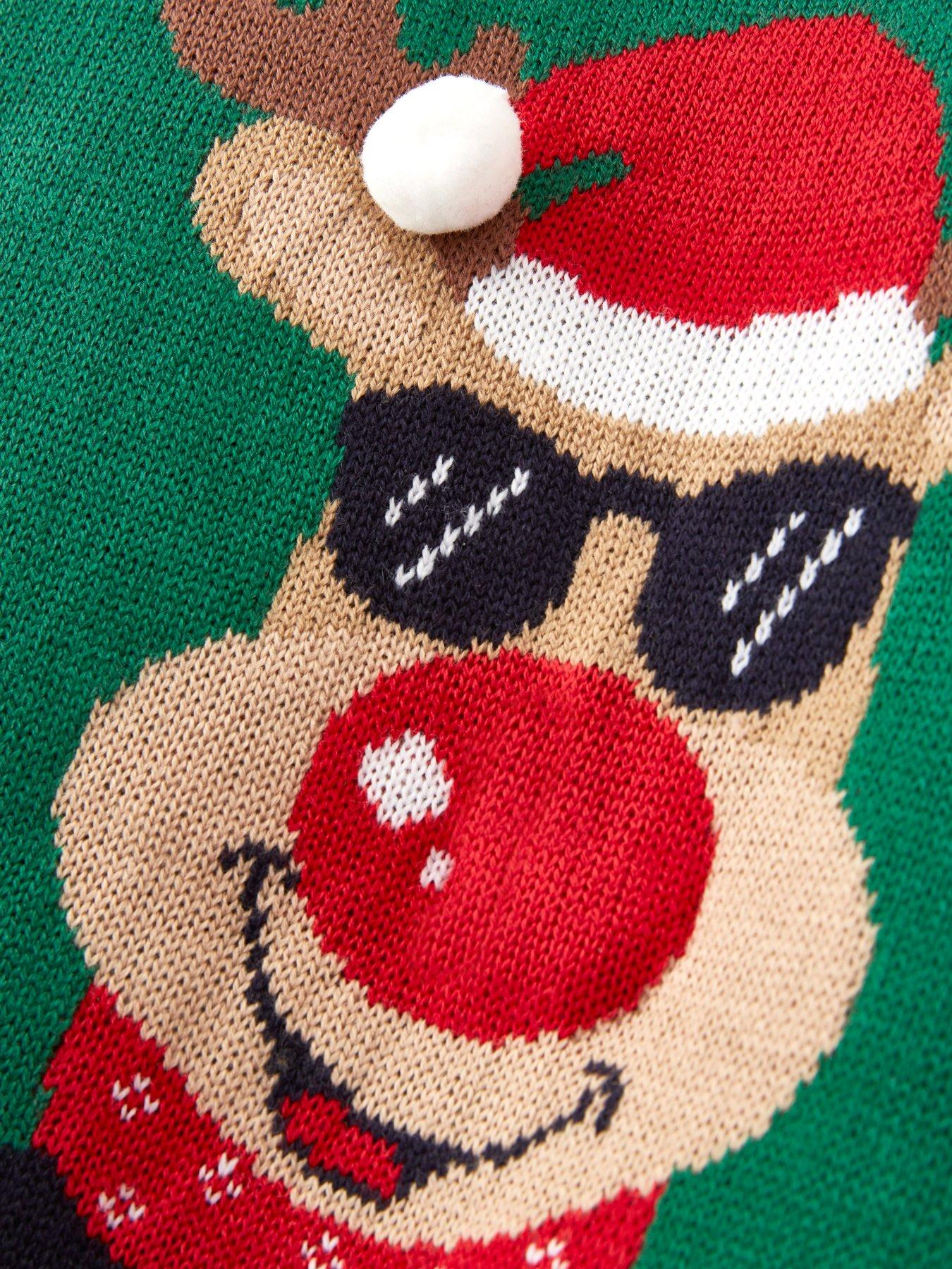 Boys Rudolph Christmas Jumper with Lights and Music Multi