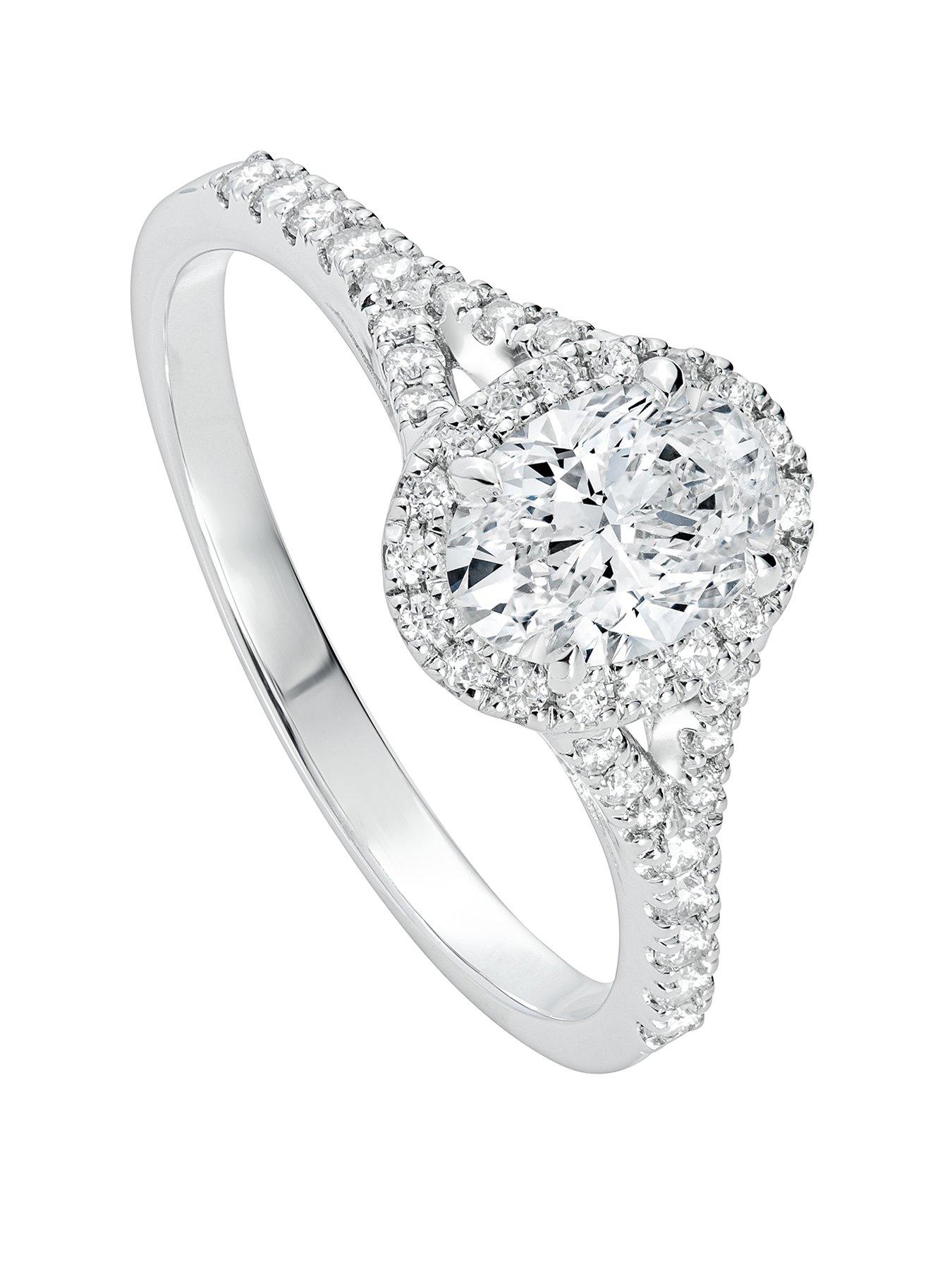Created Brilliance Chloe 18ct White Gold 1ct Oval Lab Grown Diamond Engagement Ring
