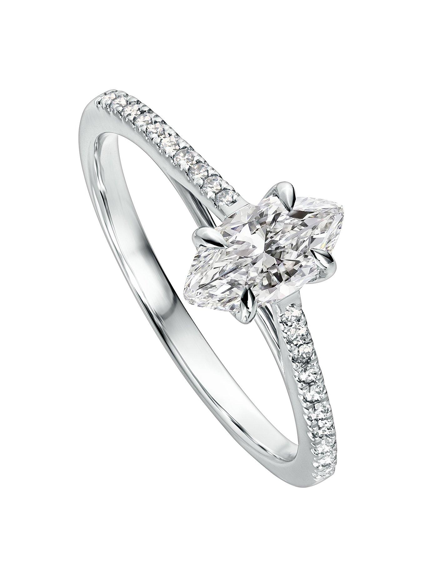 Product photograph of Created Brilliance Emily 9ct White Gold 0 75ct Marquise Lab Grown Diamond Ring from very.co.uk