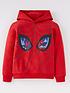  image of spiderman-face-print-hoodie-red