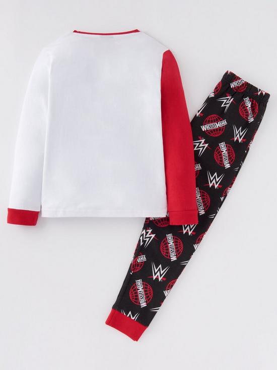 back image of wwe-wrestlemania-spliced-long-sleeve-pyjamas-multi