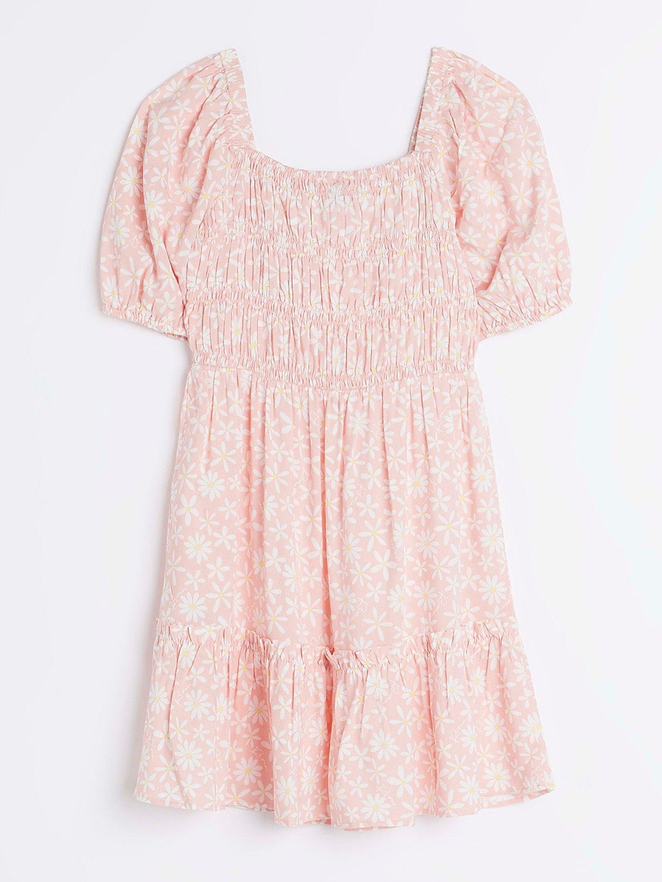 River Island Light Pink Lace Top Skater Dress, $76, River Island