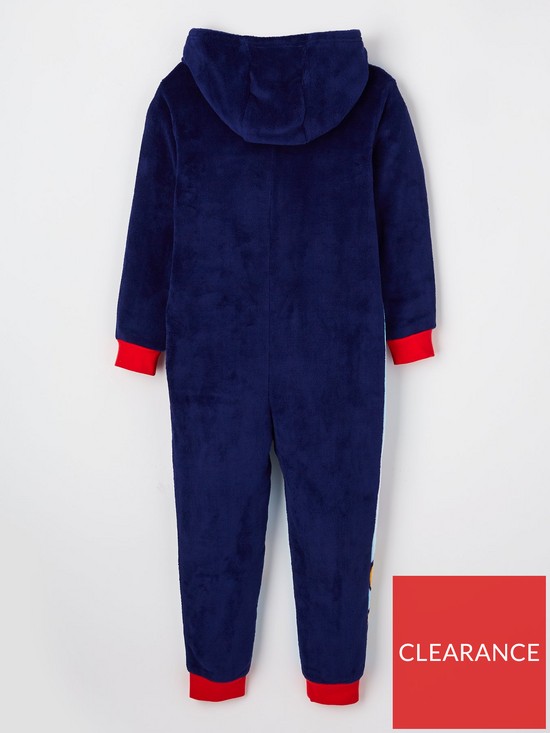 back image of sonic-the-hedgehog-kids-fleece-all-in-one-navy