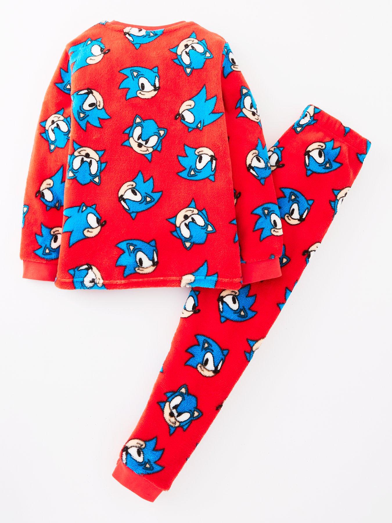 Sonic the Hedgehog Children s Supersoft Fleece Pyjamas Red