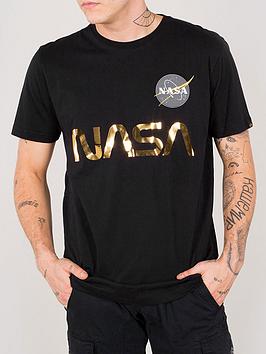 alpha industries nasa reflective t-shirt - black