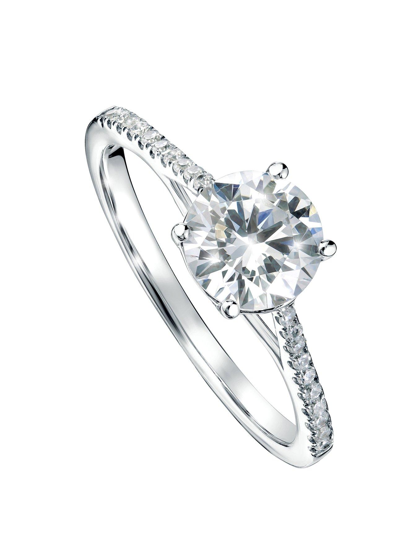 Product photograph of Created Brilliance Margot 18ct White Gold 1ct Lab Grown Diamond Engagement Ring from very.co.uk