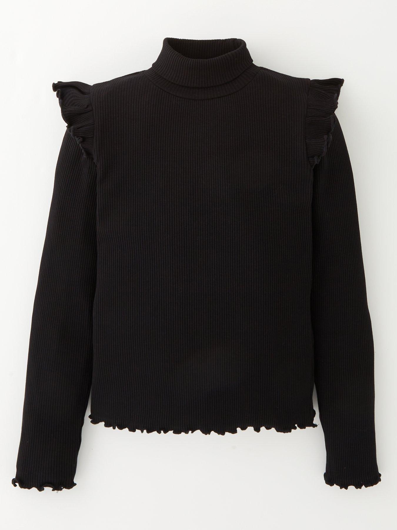 v-by-very-girls-rib-roll-neck-top-black