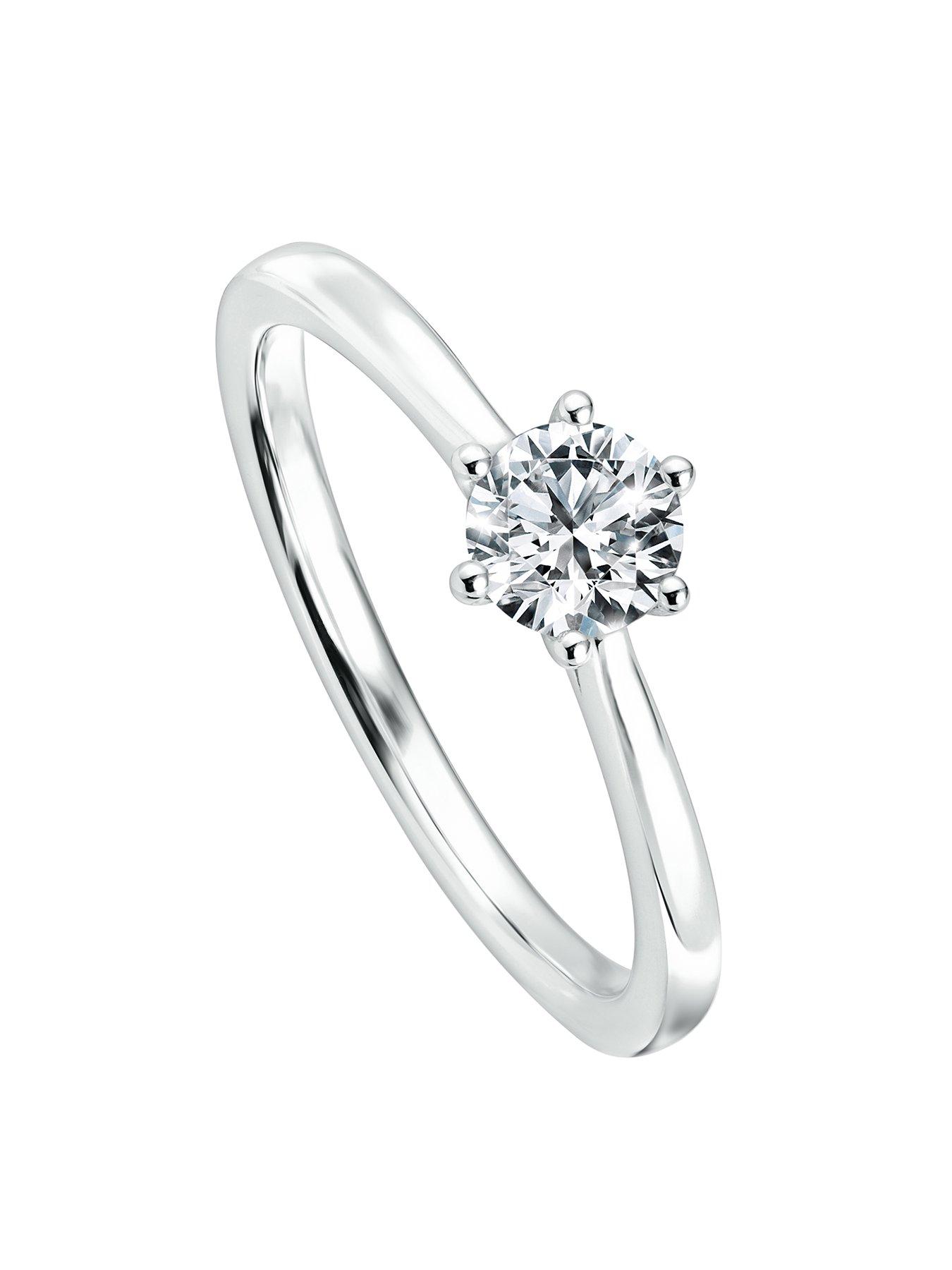 Product photograph of Created Brilliance Charlotte 9ct White Gold 0 50ct Lab Grown Diamond Ring from very.co.uk