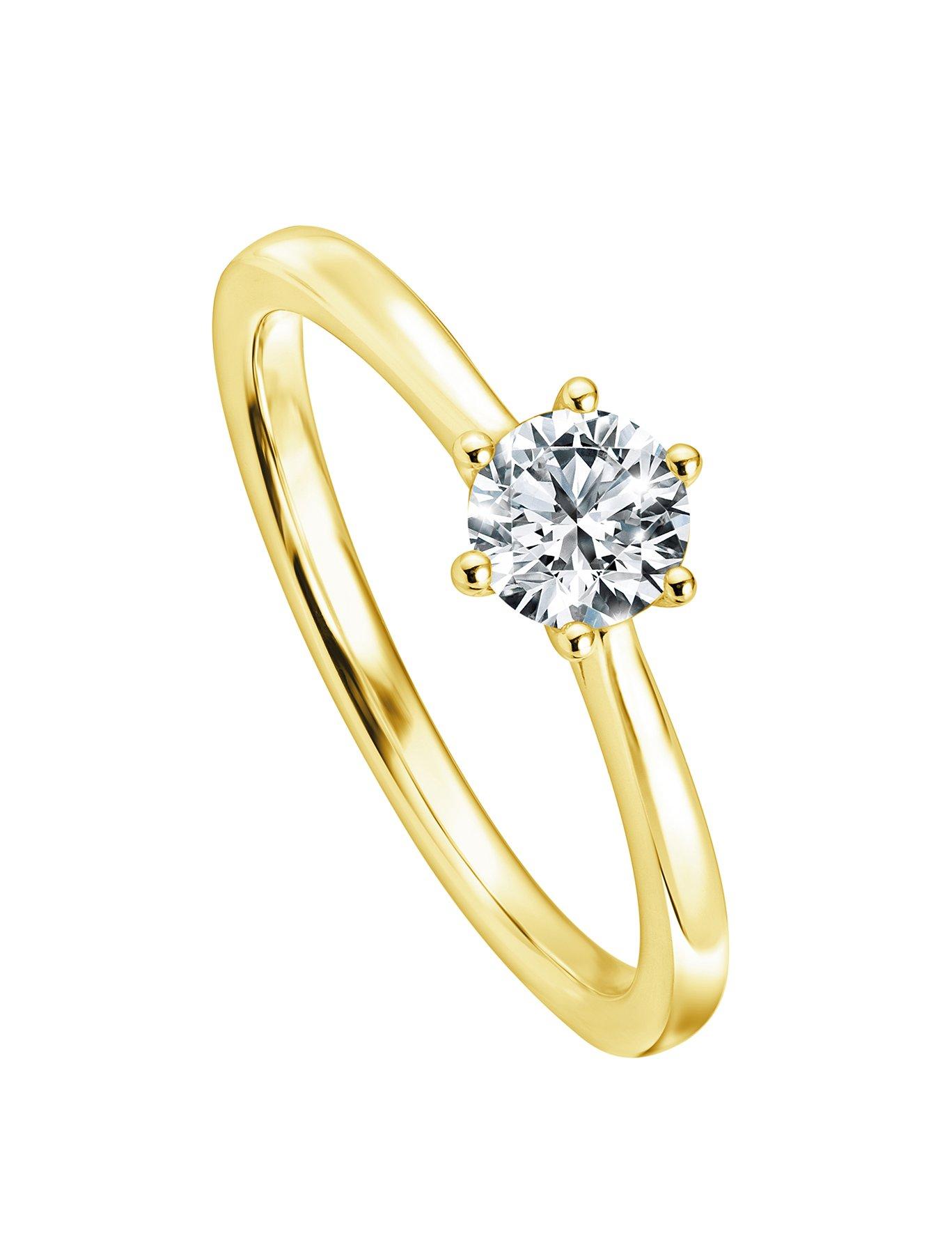 Product photograph of Created Brilliance Charlotte 9ct Yellow Gold 0 50ct Lab Grown Diamond Ring from very.co.uk